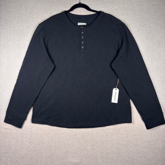 Tecovas Other - NWT Tecovas Mens Cotton Slub Henley Shirt Onyx Black Long Sleeve XL